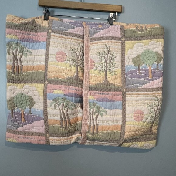 Vintage 70s 80s Pastel Pillow Sham Coastal Beach Theme by Revert Spain 26 x 20" - Picture 7 of 12